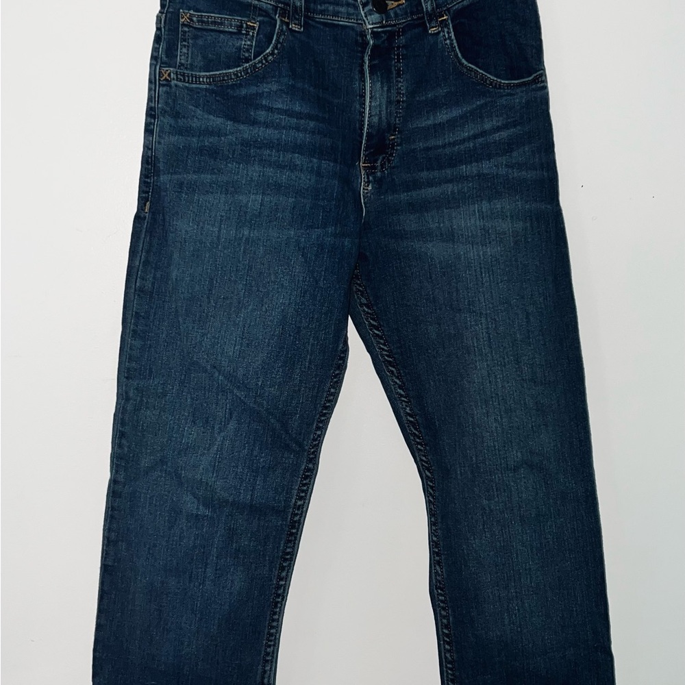 Wrangler Blue Straight-Leg Jeans with Rich Indigo Wash